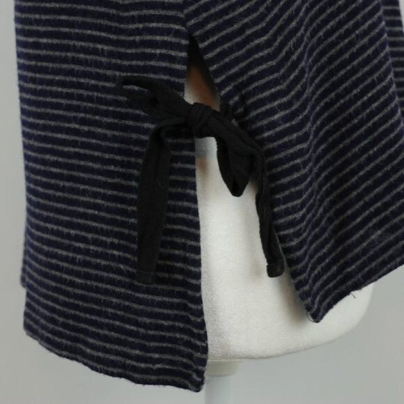 Sundry Women's Size Extra Small Blue White Striped Side Tie Scoop Neck Sweater - Picture 5 of 8